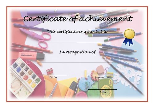 Certificate of Achievement - A4 Landscape - Creativity