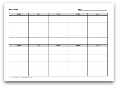 selection of printable daily planner formats