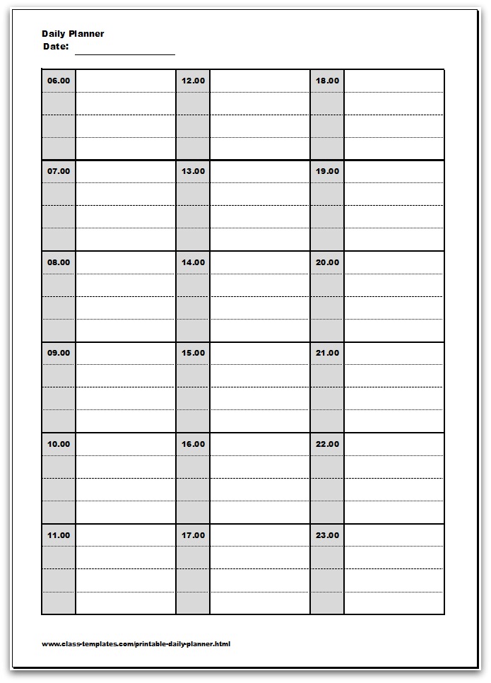 Free Daily Planner Templates