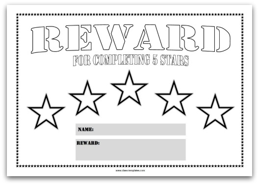 Weekly Star Reward Chart Printable - kingmarianandqueenanna